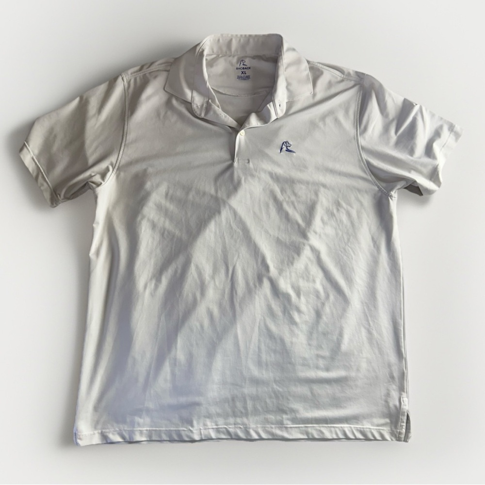 White rhoback polo XL performance shirt